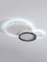Modern Faceted Crystal Flush Mount LED Ceiling Light for Living Room and Bedroom