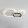 Modern Faceted Crystal Flush Mount LED Ceiling Light for Living Room and Bedroom