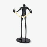 Modern Orb Juggler Sculpture Floor Lamp Artistic LED Uplight for Contemporary Living Rooms
