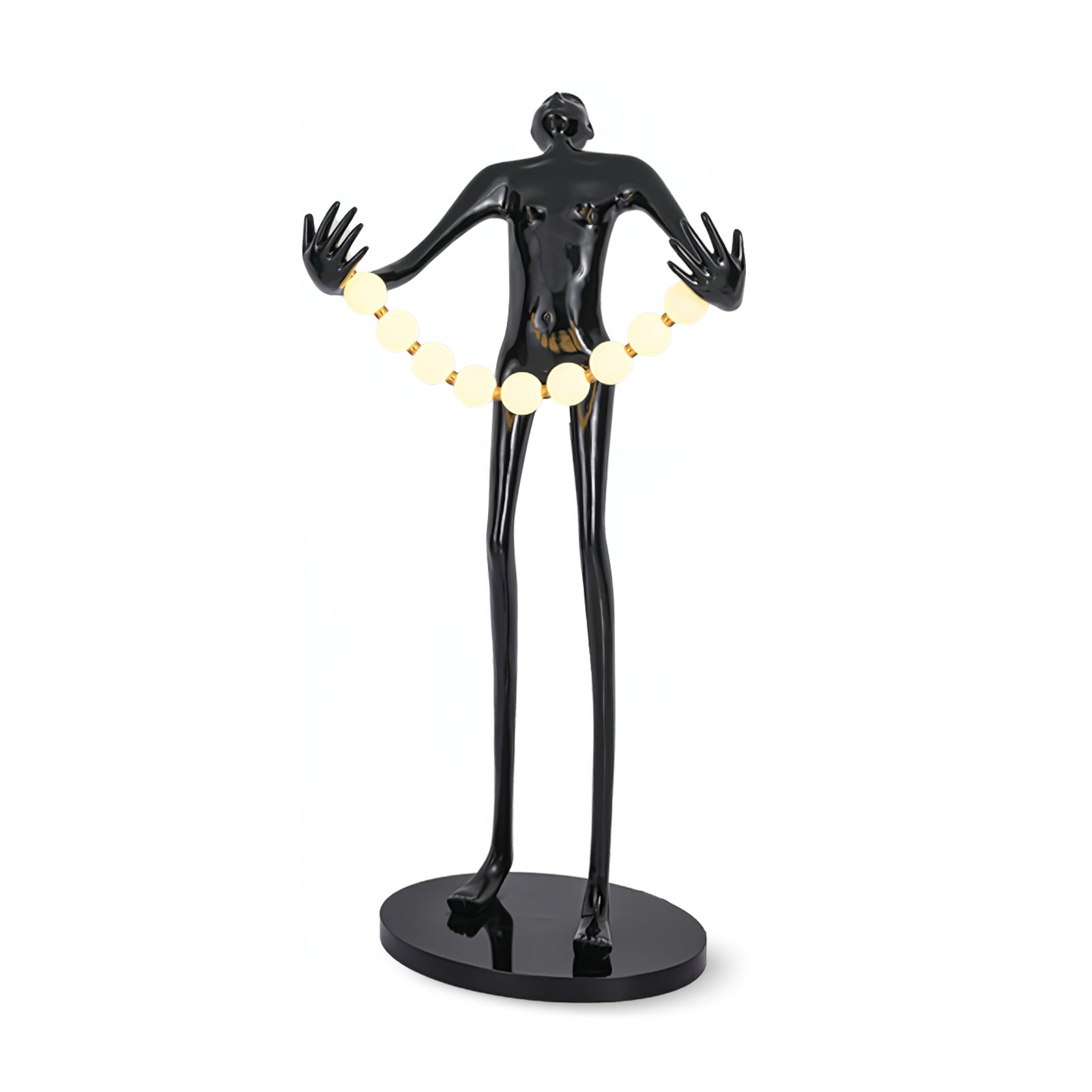 Modern Orb Juggler Sculpture Floor Lamp Artistic LED Uplight for Contemporary Living Rooms