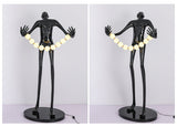 Modern Orb Juggler Sculpture Floor Lamp Artistic LED Uplight for Contemporary Living Rooms