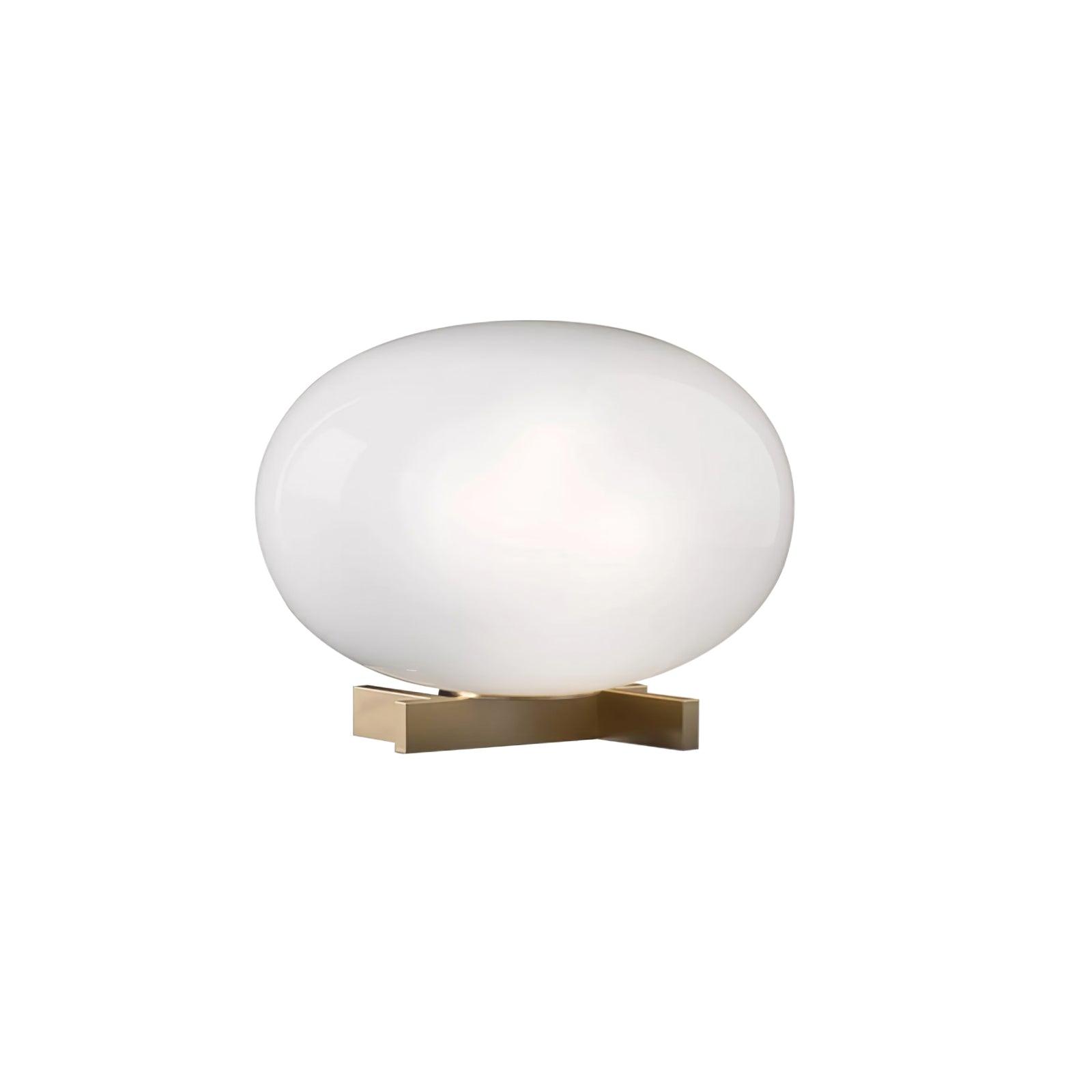 Modern Orbiting Sphere LED Table Lamp with Gold Finish and Frosted Glass Globe for Desk
