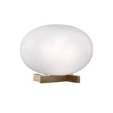 Modern Orbiting Sphere LED Table Lamp with Gold Finish and Frosted Glass Globe for Desk