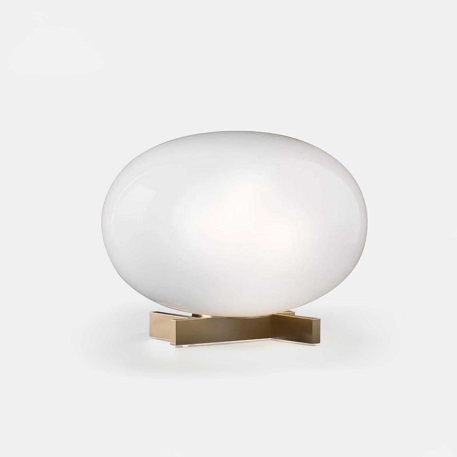 Modern Orbiting Sphere LED Table Lamp with Gold Finish and Frosted Glass Globe for Desk