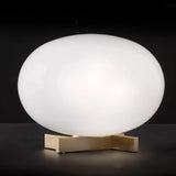 Modern Orbiting Sphere LED Table Lamp with Gold Finish and Frosted Glass Globe for Desk