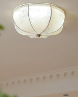 Orchid Fabric Flush Mount Ceiling Light Vintage Style Textured Shade Lamp