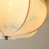 Orchid Fabric Flush Mount Ceiling Light Vintage Style Textured Shade Lamp