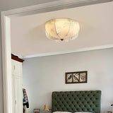 Orchid Fabric Flush Mount Ceiling Light Vintage Style Textured Shade Lamp