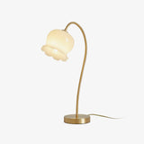 Elegant Brass Orchid Glass Table Lamp for Modern Bedroom or Living Room Decor