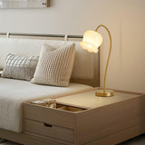 Elegant Brass Orchid Glass Table Lamp for Modern Bedroom or Living Room Decor