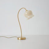 Elegant Brass Orchid Glass Table Lamp for Modern Bedroom or Living Room Decor