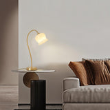 Elegant Brass Orchid Glass Table Lamp for Modern Bedroom or Living Room Decor