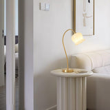Elegant Brass Orchid Glass Table Lamp for Modern Bedroom or Living Room Decor