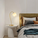 Elegant Brass Orchid Glass Table Lamp for Modern Bedroom or Living Room Decor