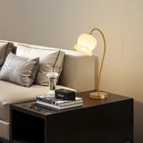 Elegant Brass Orchid Glass Table Lamp for Modern Bedroom or Living Room Decor