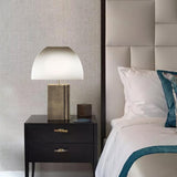 Oregon Antique Gold Resin Table Lamp with White Fabric Shade for Classic Interior Decor
