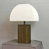 Oregon Antique Gold Resin Table Lamp with White Fabric Shade for Classic Interior Decor