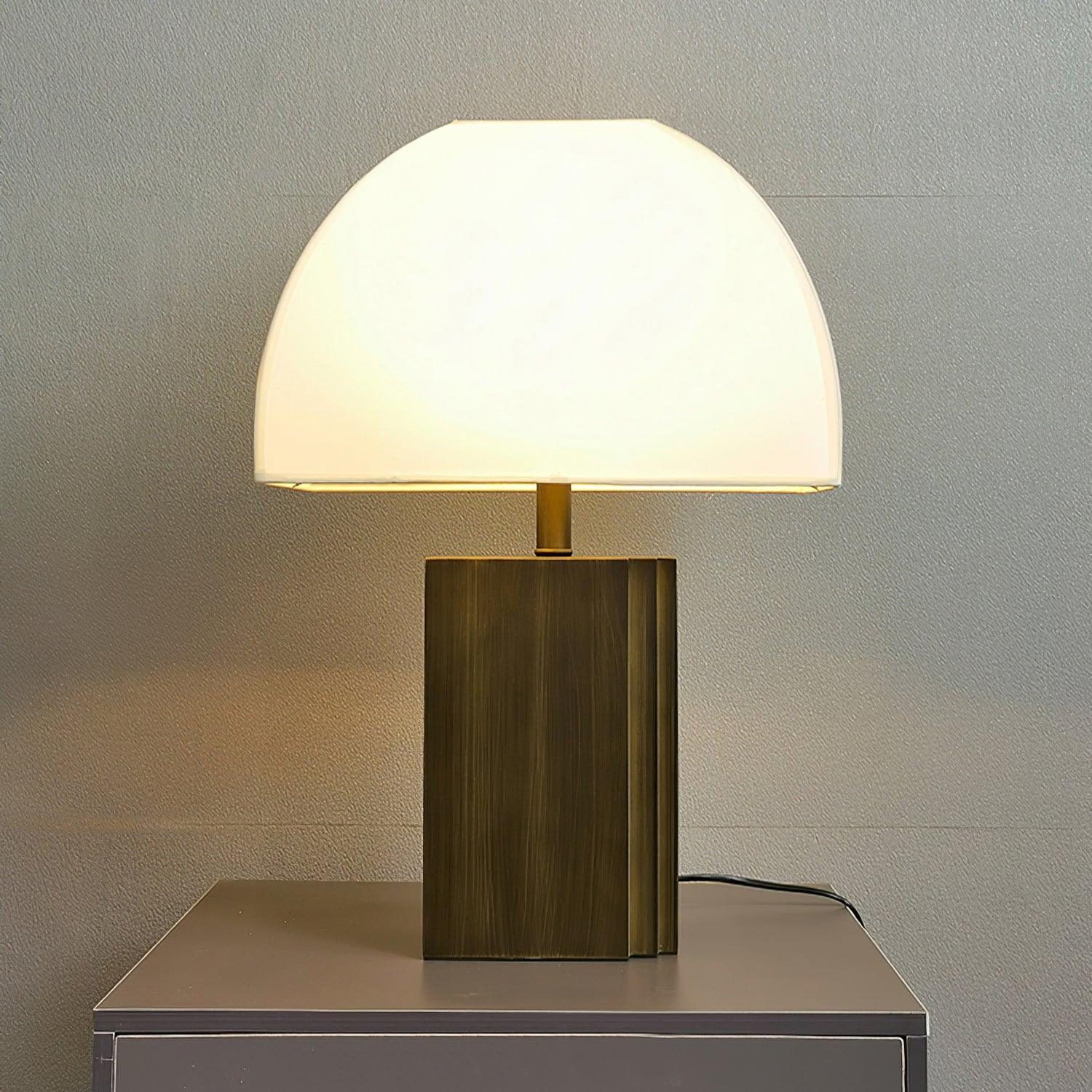 Oregon Antique Gold Resin Table Lamp with White Fabric Shade for Classic Interior Decor