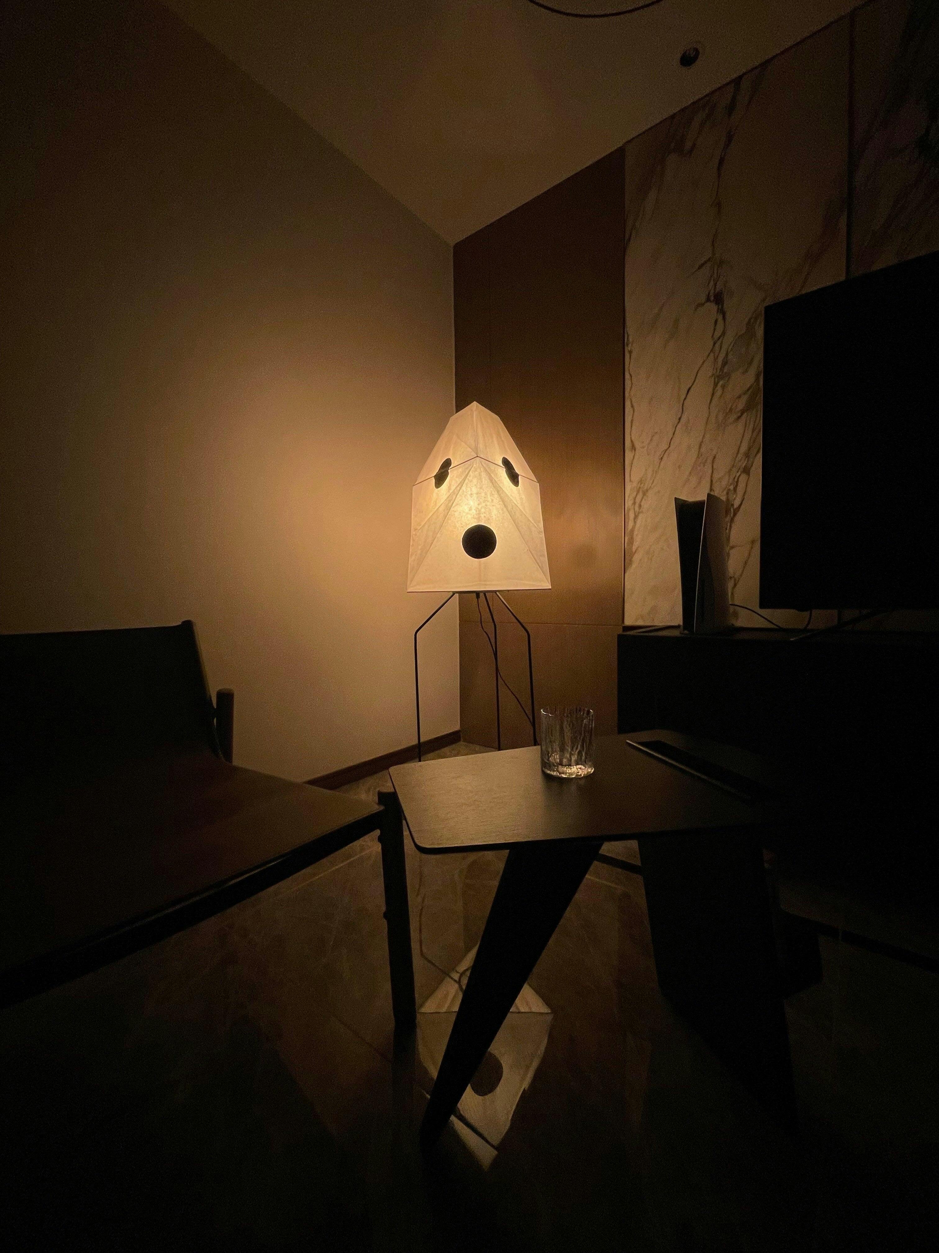 Modern Rice Paper Origami Lantern Floor Lamp Geometric Standing Light for Living Room and Bedroom