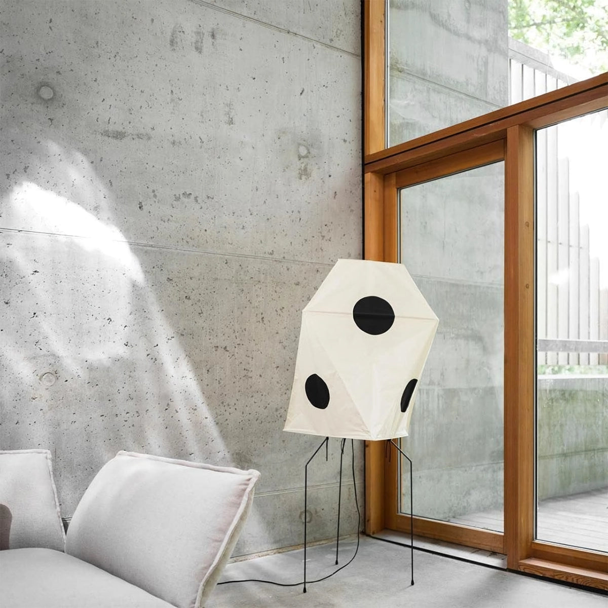 Modern Rice Paper Origami Lantern Floor Lamp Geometric Standing Light for Living Room and Bedroom