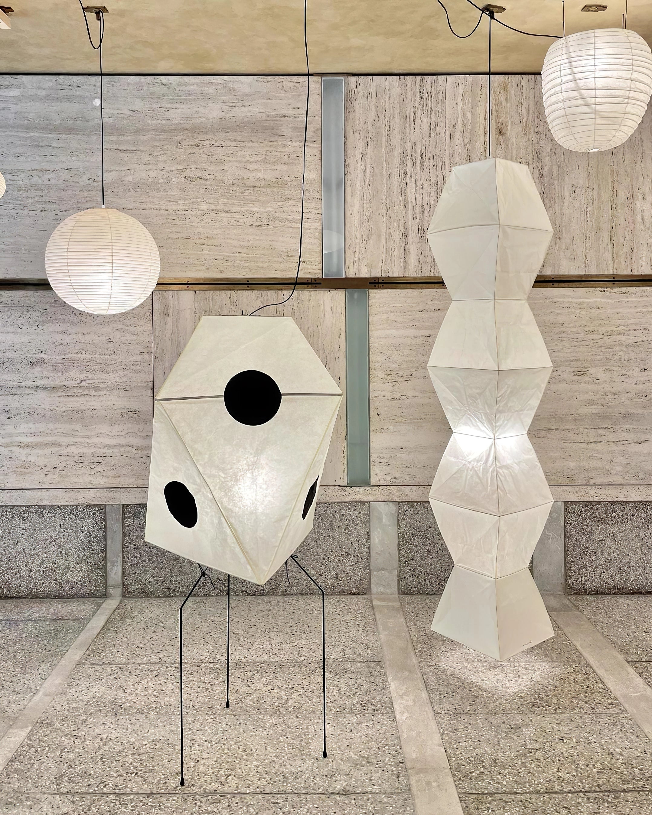 Modern Rice Paper Origami Lantern Floor Lamp Geometric Standing Light for Living Room and Bedroom