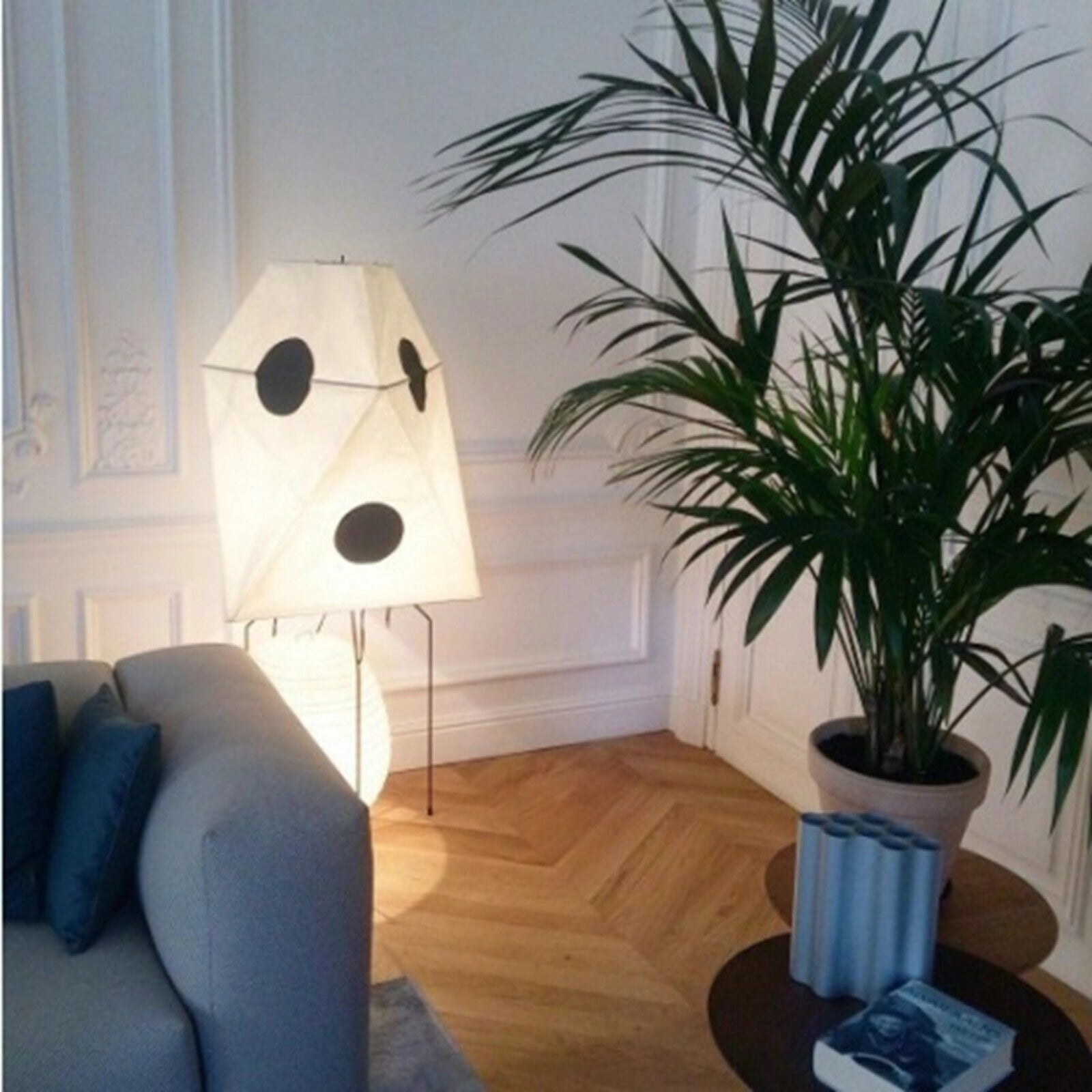 Modern Rice Paper Origami Lantern Floor Lamp Geometric Standing Light for Living Room and Bedroom