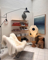 Modern Rice Paper Origami Lantern Floor Lamp Geometric Standing Light for Living Room and Bedroom