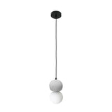 Modern Sandstone and Opal Glass Sphere Pendant Light for Minimalist Interior Decor