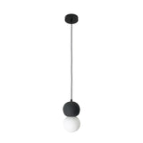 Modern Sandstone and Opal Glass Sphere Pendant Light for Minimalist Interior Decor