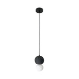 Modern Sandstone and Opal Glass Sphere Pendant Light for Minimalist Interior Decor