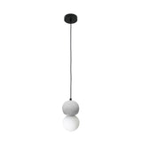 Modern Sandstone and Opal Glass Sphere Pendant Light for Minimalist Interior Decor