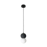 Modern Sandstone and Opal Glass Sphere Pendant Light for Minimalist Interior Decor