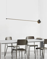 minimalist-led-linear-pendant-light-with-gold-sphere-trim-for-dining-room