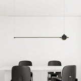 minimalist-led-linear-pendant-light-with-gold-sphere-trim-for-dining-room