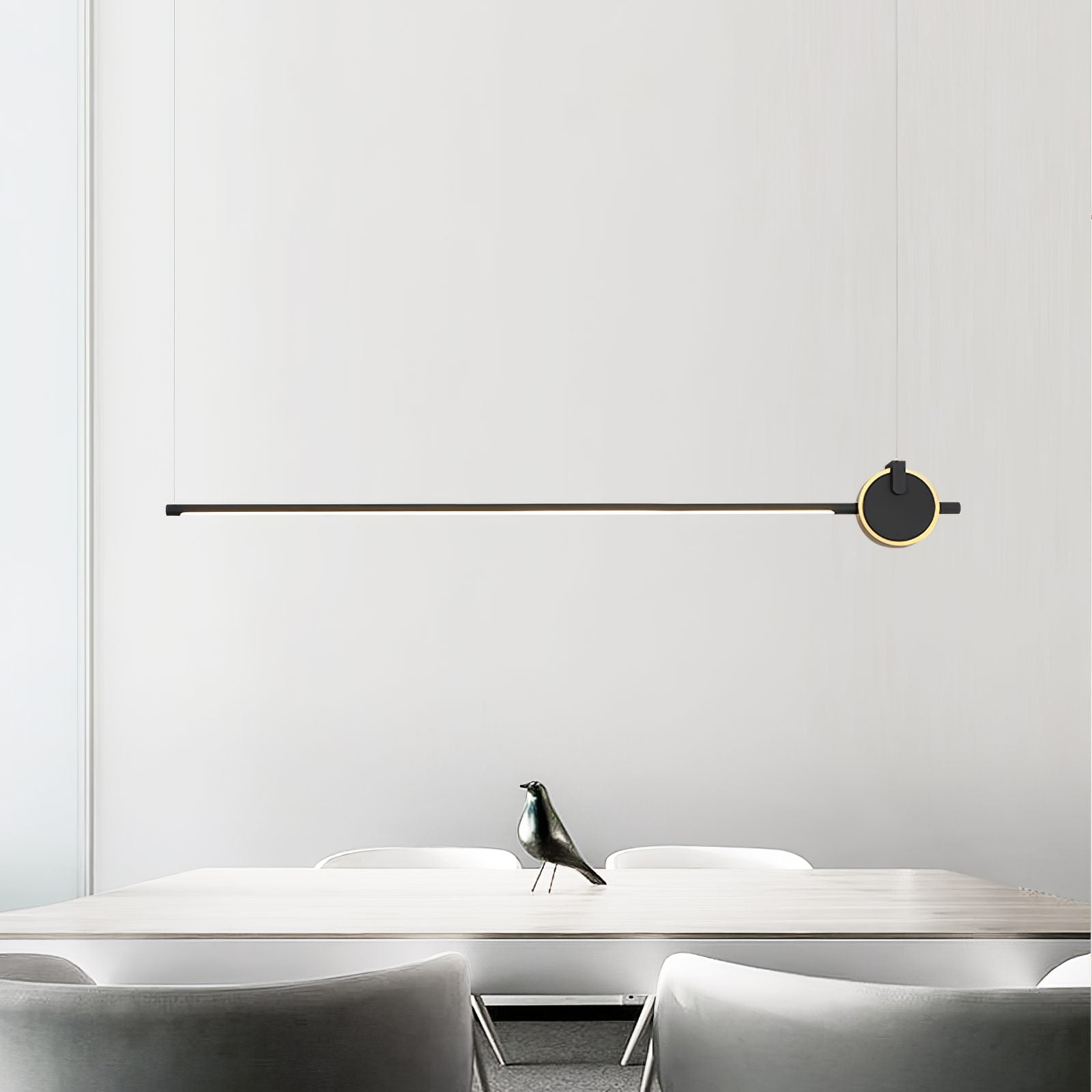 minimalist-led-linear-pendant-light-with-gold-sphere-trim-for-dining-room
