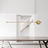 minimalist-led-linear-pendant-light-with-gold-sphere-trim-for-dining-room