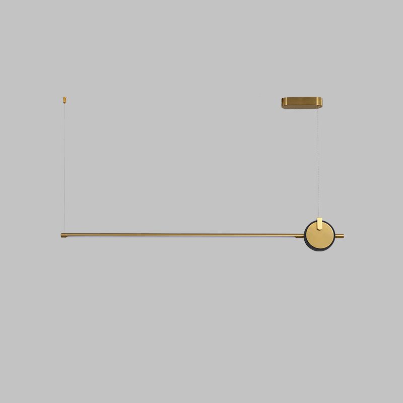 minimalist-led-linear-pendant-light-with-gold-sphere-trim-for-dining-room