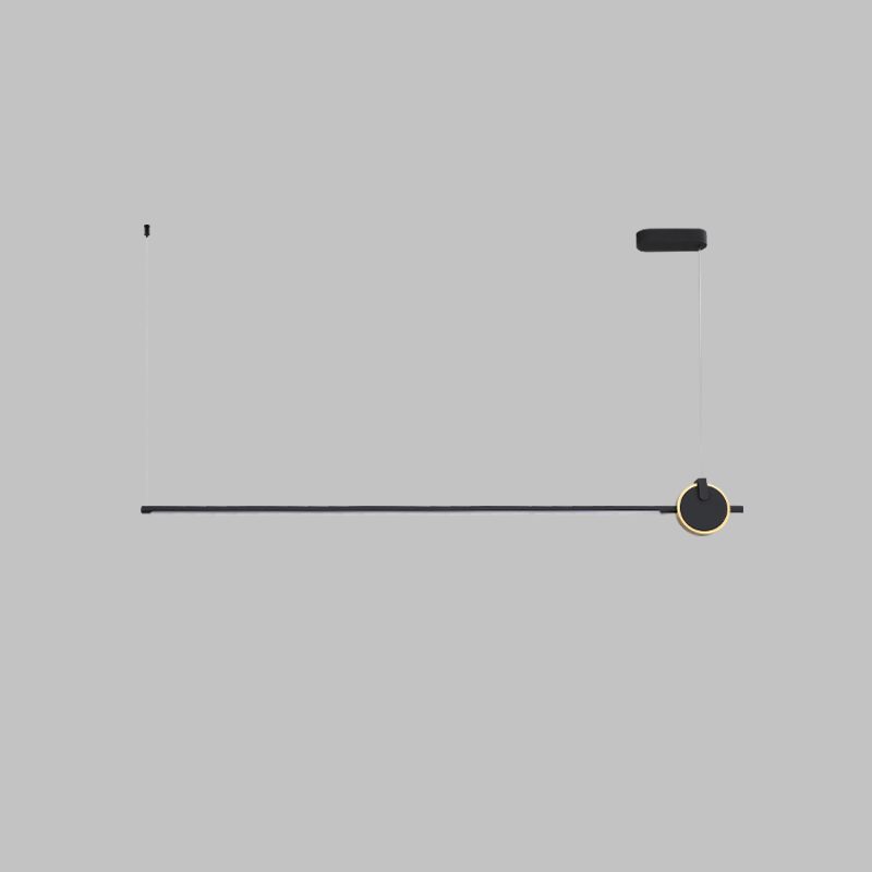 minimalist-led-linear-pendant-light-with-gold-sphere-trim-for-dining-room
