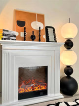 Modern Orion Sphere Floor Lamp Minimalist Black and White Glass Globe Standing Light