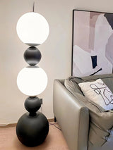 Modern Orion Sphere Floor Lamp Minimalist Black and White Glass Globe Standing Light