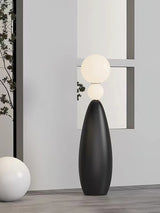Modern Orion Sphere Floor Lamp Minimalist Black and White Glass Globe Standing Light