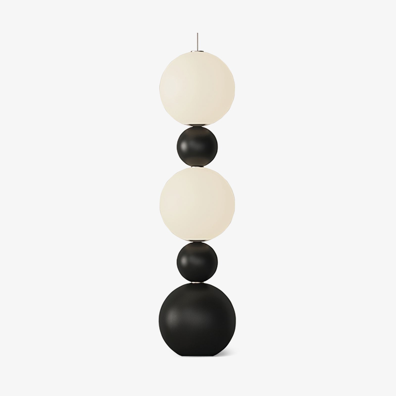 Modern Orion Sphere Floor Lamp Minimalist Black and White Glass Globe Standing Light