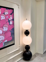 Modern Orion Sphere Floor Lamp Minimalist Black and White Glass Globe Standing Light
