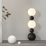 Modern Orion Sphere Floor Lamp Minimalist Black and White Glass Globe Standing Light