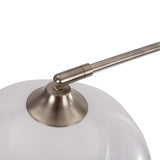 Mid Century Modern Arch Floor Lamp with Glass Dome Shade and Solid Marble Base