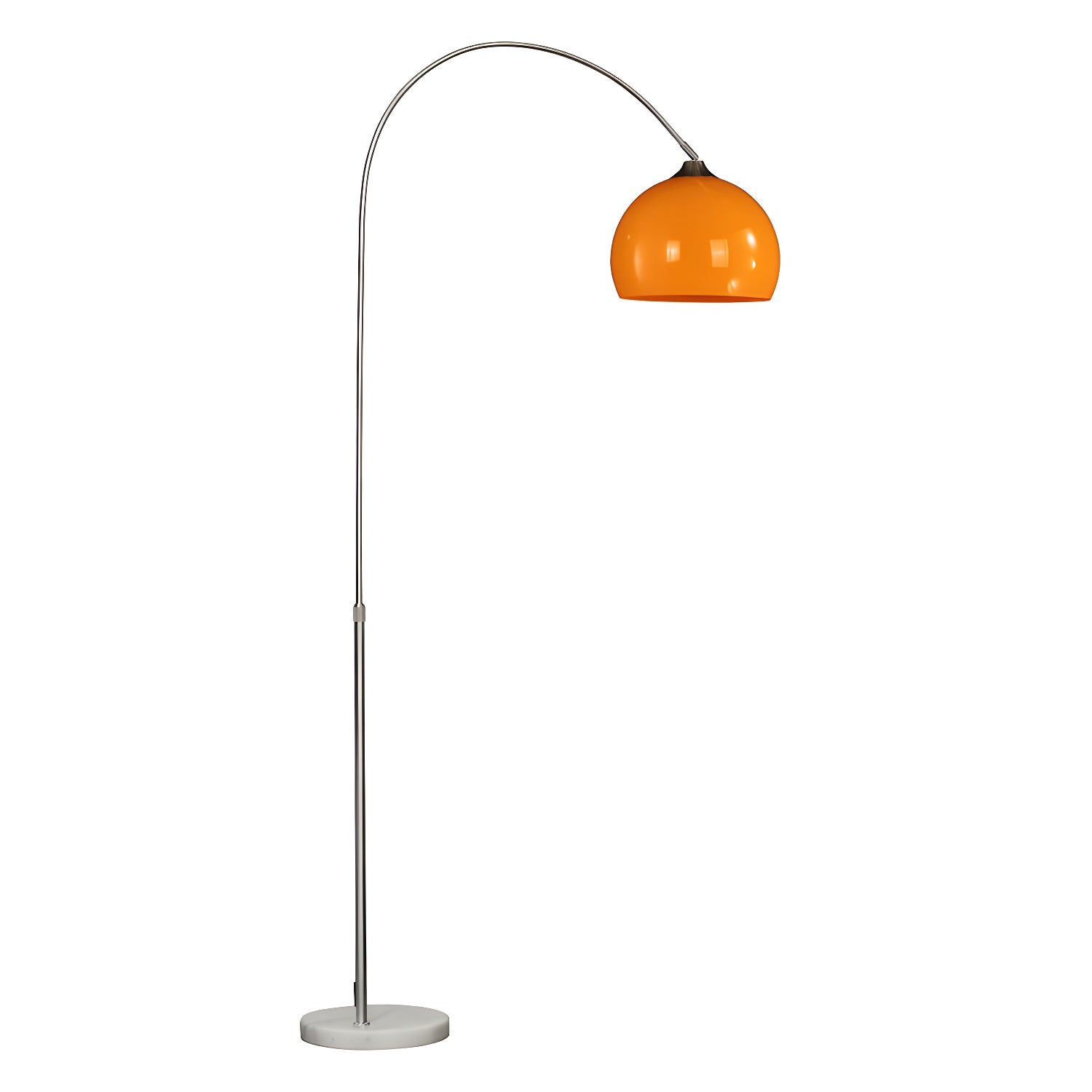Mid Century Modern Arch Floor Lamp with Glass Dome Shade and Solid Marble Base