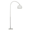 Mid Century Modern Arch Floor Lamp with Glass Dome Shade and Solid Marble Base