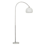 Mid Century Modern Arch Floor Lamp with Glass Dome Shade and Solid Marble Base