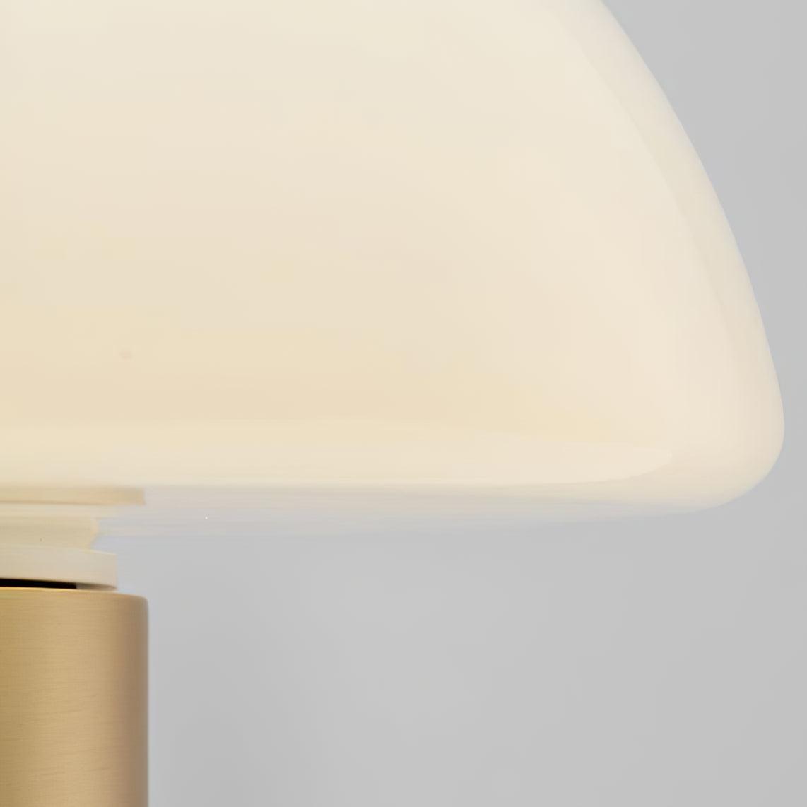 Orly Modern Marble and Frosted Glass Dome Table Lamp with Gold Base for Desk and Bedside