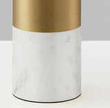 Orly Modern Marble and Frosted Glass Dome Table Lamp with Gold Base for Desk and Bedside